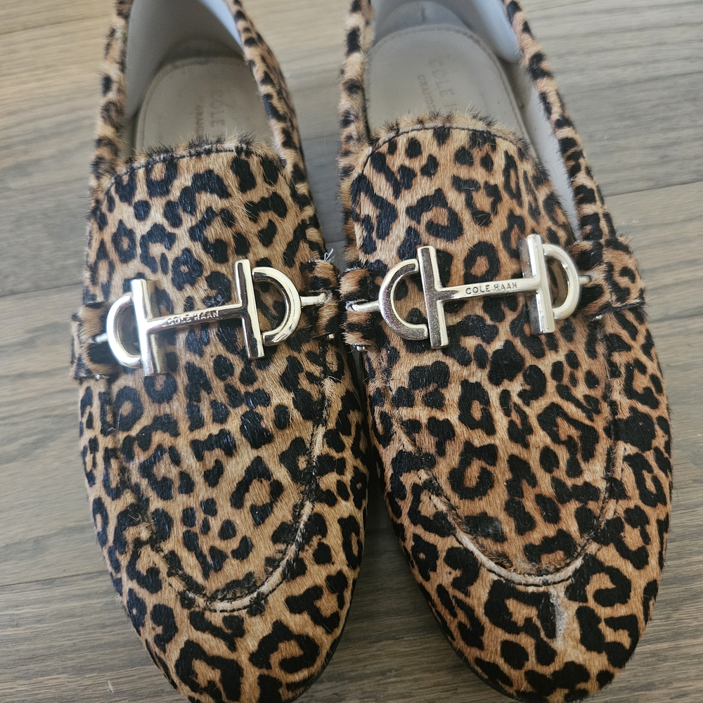 Cole Haan Leopard Print Horsebit Loafers